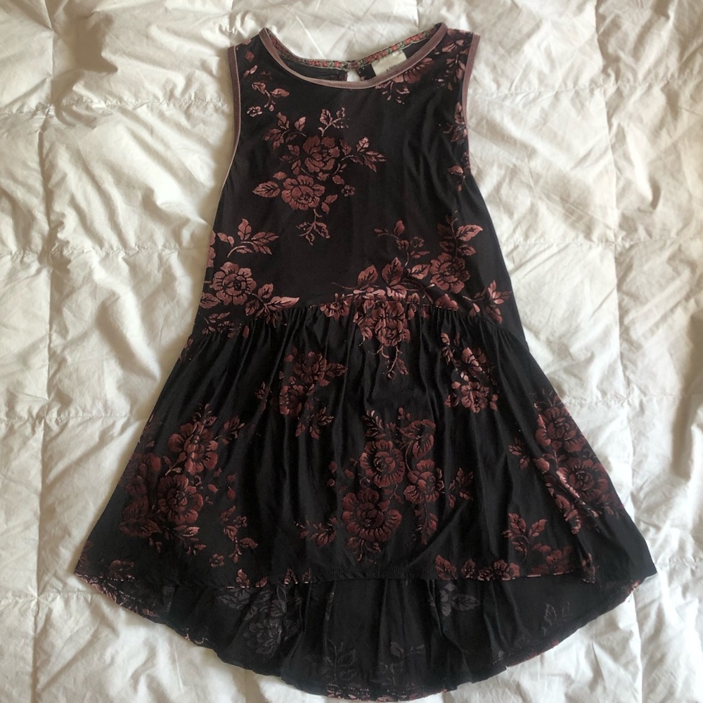 Velvet Pink Rose Peplum Tank